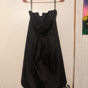 White House Black Market Black Strapless Ruched A-line Dress